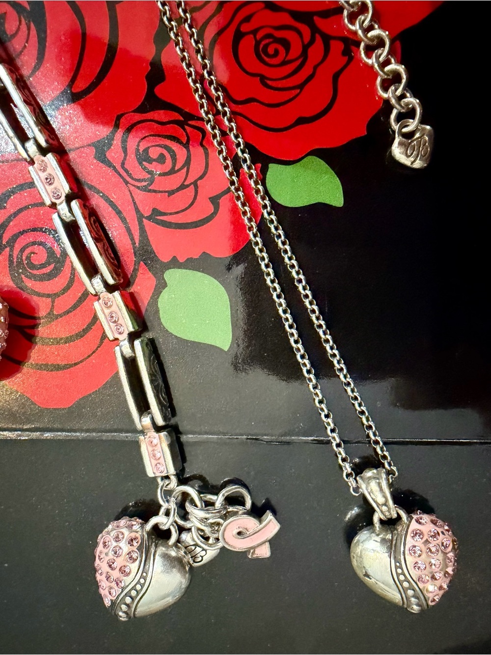 Vintage Brighton Power of Pink. Pink enamel with Crystal Heart